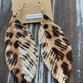 Feather Cheetah Earring