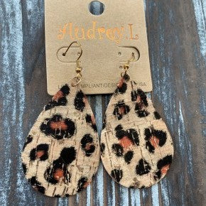 Leopard Teardrop Earrings