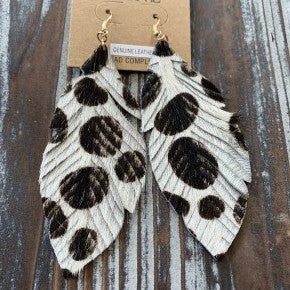 White Leopard Earrings