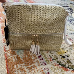 White and Straw bag